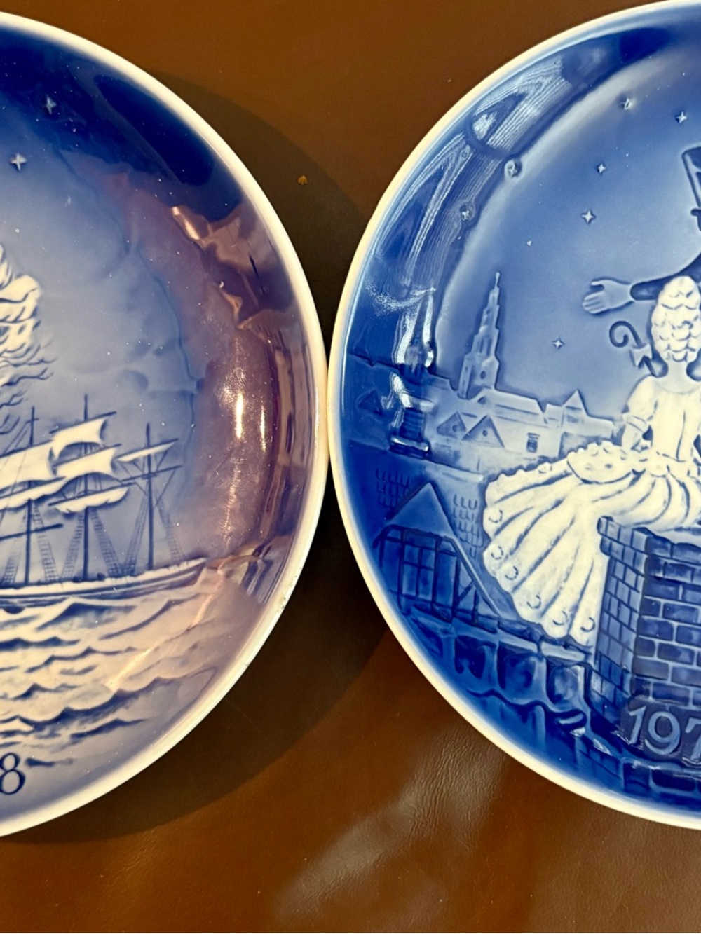 Old Copenhagen Blue & White Chimney-Sweep & The Old Oak Tree Decorative Plates